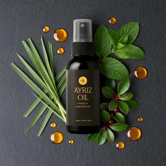 Bahan dasar alami Ayriz Oil - Wintergreen, Citronella, Peppermint
